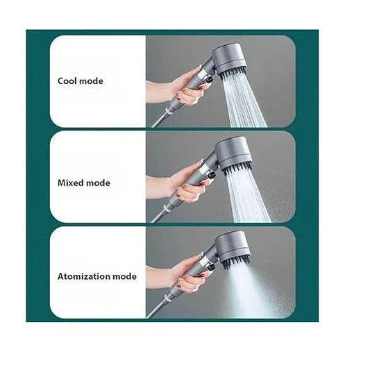 High-Pressure 3-Mode Filtered Shower Head with Stop Button