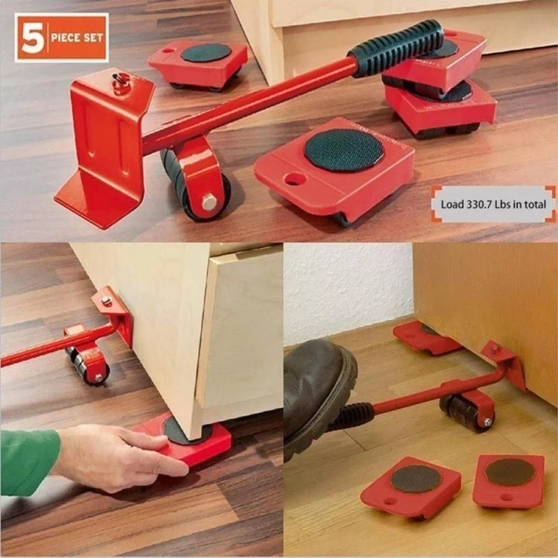 5-Piece Heavy Duty Furniture Lifter & Easy Mover Tool Set