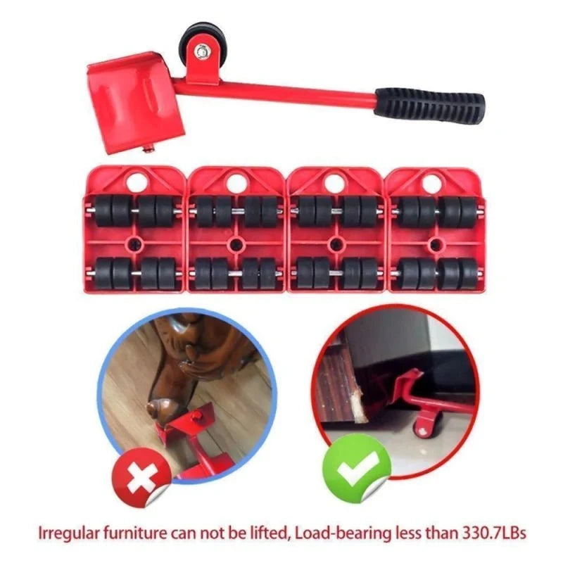 5-Piece Heavy Duty Furniture Lifter & Easy Mover Tool Set