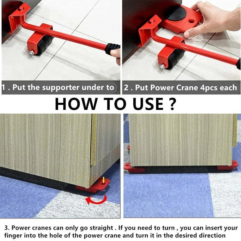 5-Piece Heavy Duty Furniture Lifter & Easy Mover Tool Set